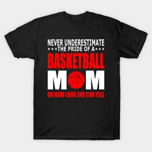 Never Underestimate The Pride Of A Basketball Mom T-Shirt